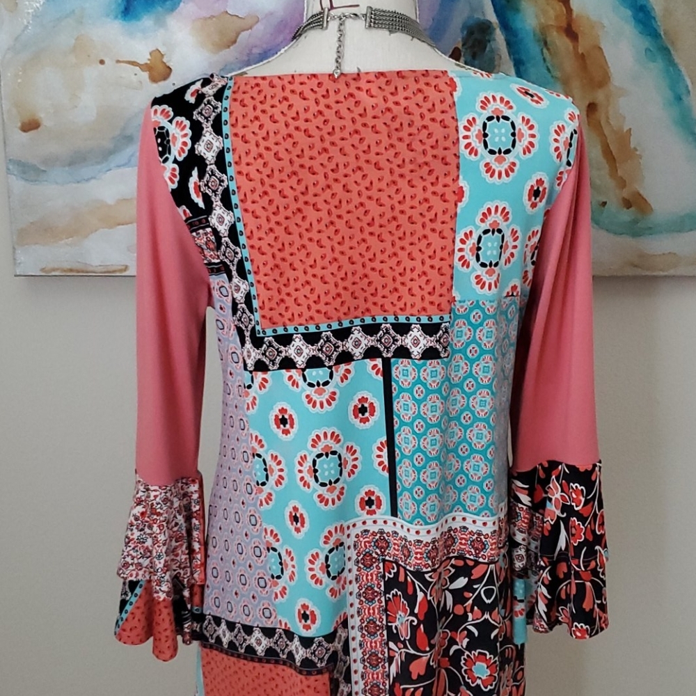 Emerald Patchwork Dress - image 5